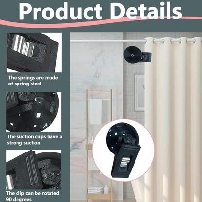 8 pieces - Suction cup clips - Shower curtain clips - Shower curtain clamps - Multifunctional storage clip - Windproof protective clips - shower curtain clips with suction cup - for car sunshades, refrigerator, notes, ticket and photo organization - 30*35