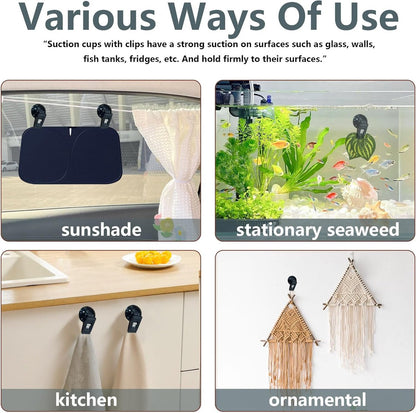 8 pieces - Suction cup clips - Shower curtain clips - Shower curtain clamps - Multifunctional storage clip - Windproof protective clips - shower curtain clips with suction cup - for car sunshades, refrigerator, notes, ticket and photo organization - 30*35