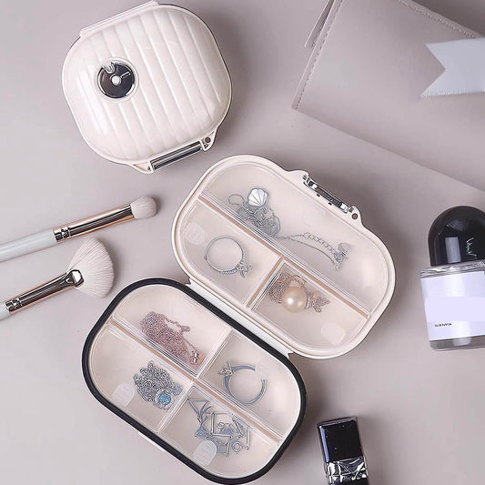 2-Piece 7-Day Pill Box - travel medicine boxes - 7-day medicine box - Medicine box with sturdy closure - Pill box - waterproof - for pills, storage, sorting and more - Pill boxes with 7 compartments - Portable - Large+Small.
