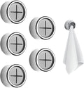 5 pieces - 42*22 mm - towel holders - self-adhesive round towel holders - towel hooks for wall mounting - no drilling required - push-in towel rack - for kitchen, bathroom, kitchen hooks - silver