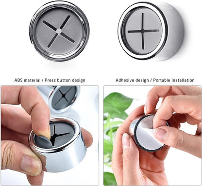 5 pieces - 42*22 mm - towel holders - self-adhesive round towel holders - towel hooks for wall mounting - no drilling required - push-in towel rack - for kitchen, bathroom, kitchen hooks - silver