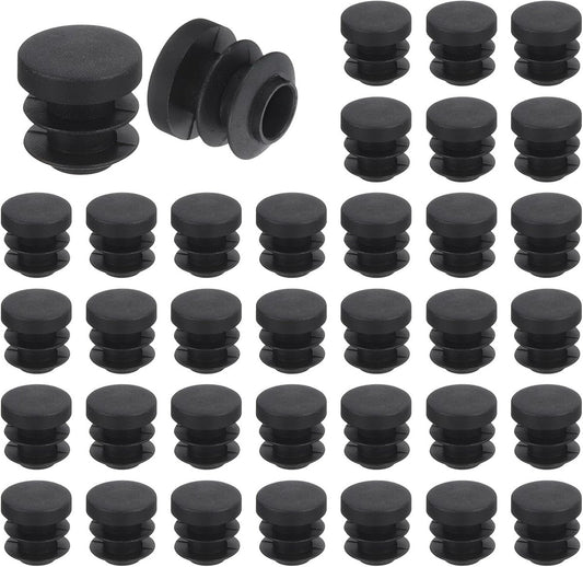 32 pieces - Furniture mats - 19 mm - furniture legs - furniture leg pads - round plastic plugs - end caps for pipes - furniture glides - for tables and chairs - black chair leg protectors - for hardwood floor tiles - black