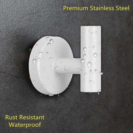 2 pieces - Towel hook - Hanging hooks - Hanging hooks - Bathroom towel hooks - Key hook - Clothes hook - Hat hook - Wall hooks - stainless steel hook - with screws - for bathroom, kitchen, garage, home, hotel, office - 5.5*6 cm - white
