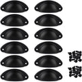 12 pieces - Drawer cabinet handle - furniture handles - cabinet handle - Handle - Handle for Cabinet - Kitchen cabinet - Kitchen handle - semi-round handle - Furniture handle - small handle - Center distance 65mm - black - iron - 8.1*3.2*1.8 cm