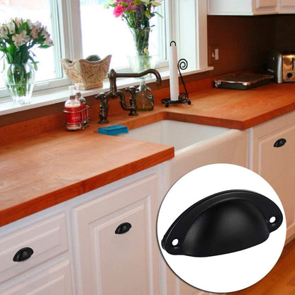 12 pieces - Drawer cabinet handle - furniture handles - cabinet handle - Handle - Handle for Cabinet - Kitchen cabinet - Kitchen handle - semi-round handle - Furniture handle - small handle - Center distance 65mm - black - iron - 8.1*3.2*1.8 cm