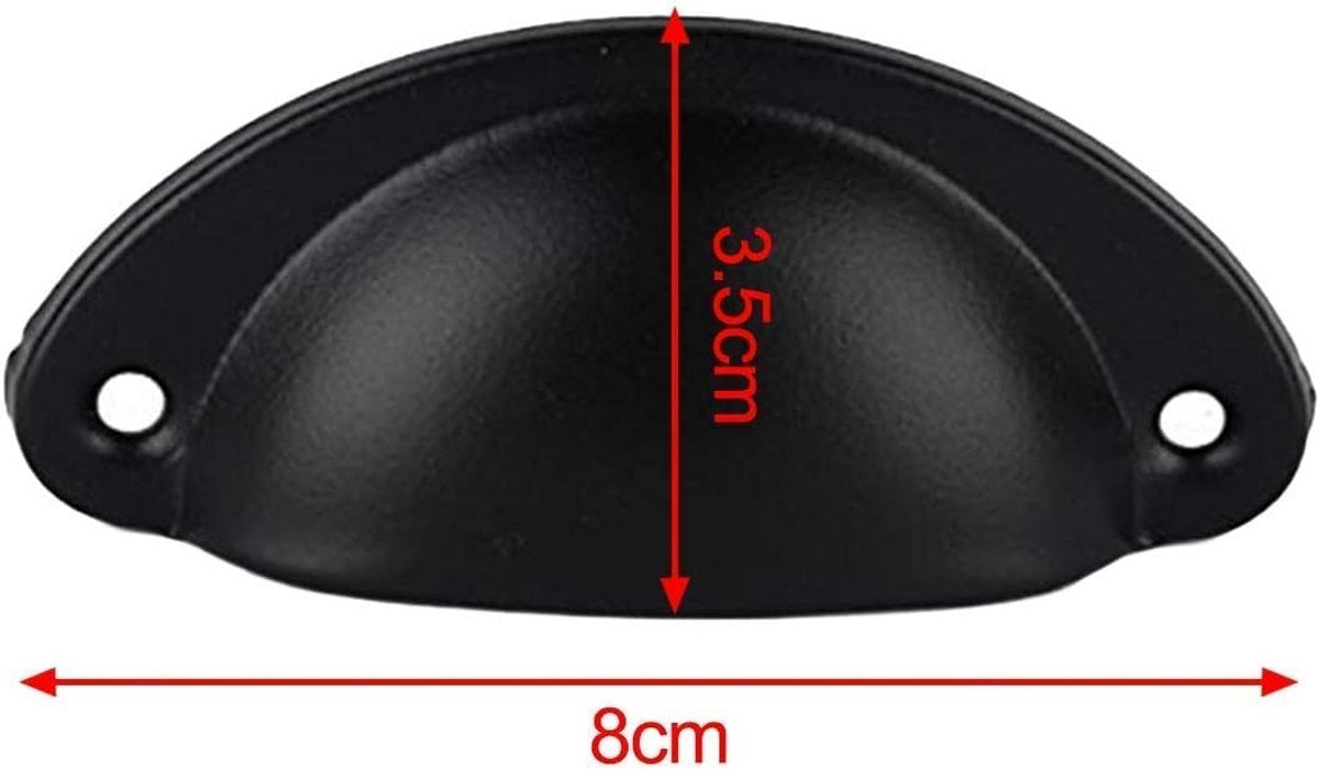 12 pieces - Drawer cabinet handle - furniture handles - cabinet handle - Handle - Handle for Cabinet - Kitchen cabinet - Kitchen handle - semi-round handle - Furniture handle - small handle - Center distance 65mm - black - iron - 8.1*3.2*1.8 cm