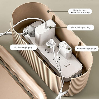 Cable management box - Cable cover box - Cable storage box - Cable storage - Cable management box - Cable management box - Cable storage box - Keep cables tidy - Desk Organizer - Storage Power Strip - Hideable Power Strips - Brown - 31×13.5×12.5cm