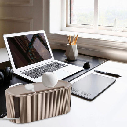 Cable management box - Cable cover box - Cable storage box - Cable storage - Cable management box - Cable management box - Cable storage box - Keep cables tidy - Desk Organizer - Storage Power Strip - Hideable Power Strips - Brown - 31×13.5×12.5cm