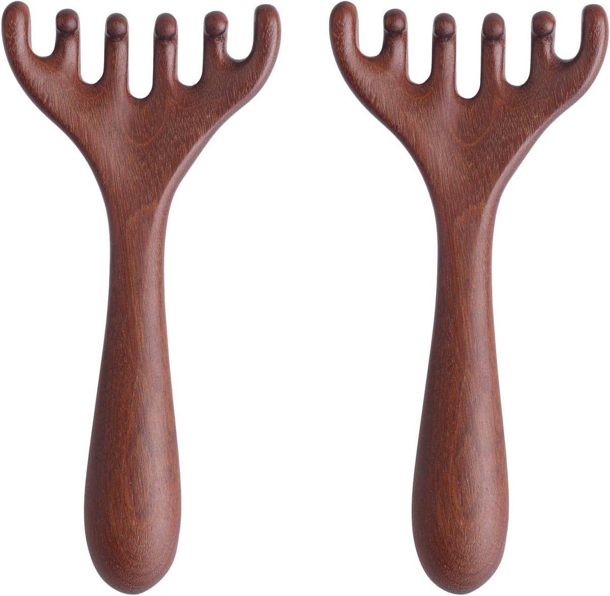 BOXOB 2pcs Wooden Head Massager, Portable Head Scratcher for Deep Relaxation Durable Wooden Comb Wooden Scalp Massager Gift for Family and Friends.