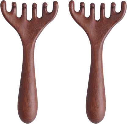 BOXOB 2pcs Wooden Head Massager, Portable Head Scratcher for Deep Relaxation Durable Wooden Comb Wooden Scalp Massager Gift for Family and Friends.