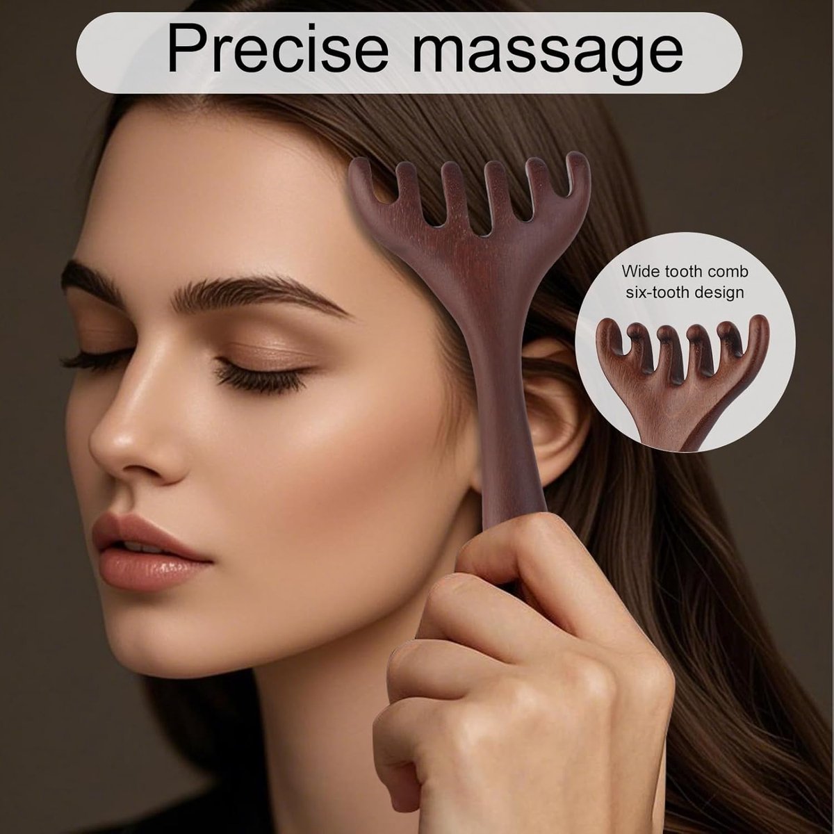 BOXOB 2pcs Wooden Head Massager, Portable Head Scratcher for Deep Relaxation Durable Wooden Comb Wooden Scalp Massager Gift for Family and Friends.