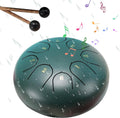 Rain drum - outdoor rain drum - rain drum for the garden - rain drum for outside in the garden - chakra drum for outdoor rain - drum - musical instruments - 6 inch rain drum - with 8 tones - green - 16*9 cm.