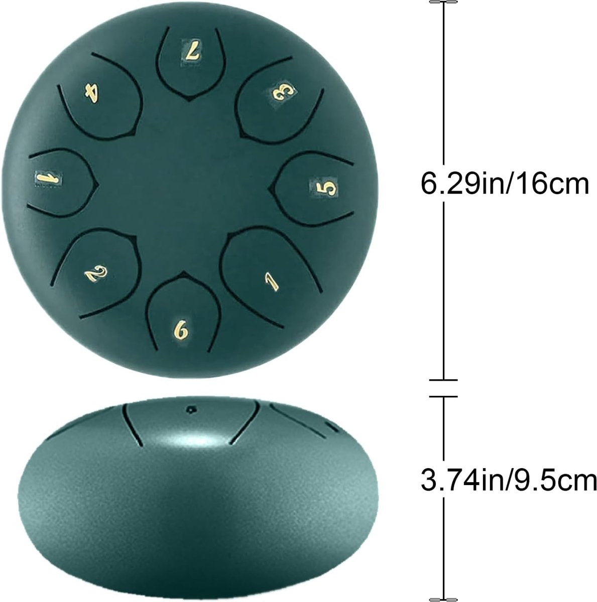 Rain drum - outdoor rain drum - rain drum for the garden - rain drum for outside in the garden - chakra drum for outdoor rain - drum - musical instruments - 6 inch rain drum - with 8 tones - green - 16*9 cm.