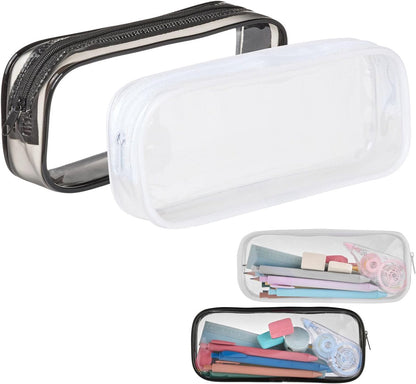 Pencil Case - 2-Piece Pencil Case - Pencil Case for School - Transparent Pencil Case - Transparent Exam Pencil Case - School Supplies - transparent school pencil case - school pencil case - Pencil case for men and women, children's pencil case, travel - P.