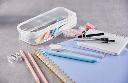 Pencil Case - 2-Piece Pencil Case - Pencil Case for School - Transparent Pencil Case - Transparent Exam Pencil Case - School Supplies - transparent school pencil case - school pencil case - Pencil case for men and women, children's pencil case, travel - P.