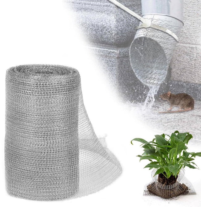 Stainless Steel Rodent Net - Pest Protection - 1 piece - 12.7 cm wide - 600 cm long. Hover Image