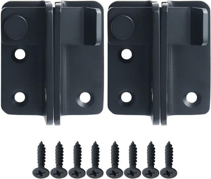 2 pieces - Lock - 60*54*27 mm - stainless steel door lock - sliding bolt with safety latch - left-hand sliding bolt - with screws - for sliding wardrobe, animal cage, garden, bathroom, garage door, sliding door - black