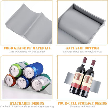 Bottle rack - Beverage bottle rack - Refrigerator bottle holder - Plastic bottle holder - Wine bottle holder - Wine rack - Storage organizer - Refrigerator organizer - Wine bottle display mat - Can holder - for wine bottles, refrigerator and pantry - 29.5