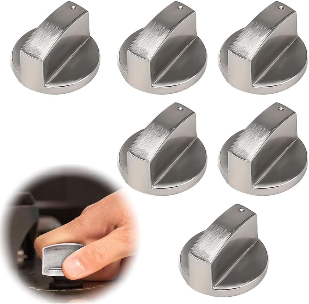 Oven Knobs - 6 Pieces Hob Knob - 6mm Knob Cover - Universal Knob Set for Gas Hob - Universal Gas Stove Hob Oven Knob Set - Knobs for Hob, Gas Stove and Oven - Precise Oven Temperature Control Knob.