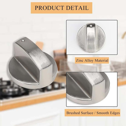 Oven Knobs - 6 Pieces Hob Knob - 6mm Knob Cover - Universal Knob Set for Gas Hob - Universal Gas Stove Hob Oven Knob Set - Knobs for Hob, Gas Stove and Oven - Precise Oven Temperature Control Knob.