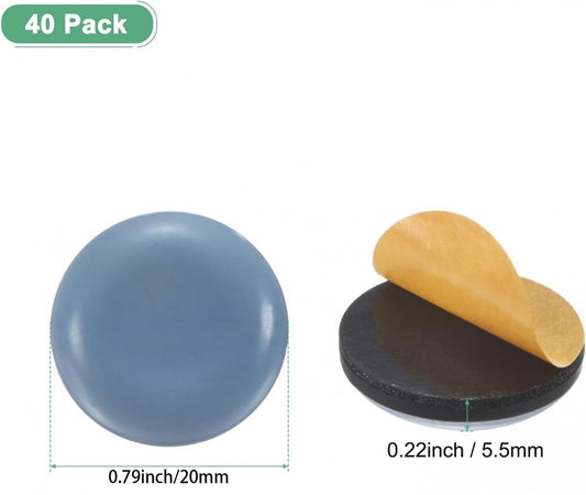 40 pieces - Furniture mats - Teflon furniture glides - Teflon furniture mats - Foot pads for table and chair - floor protectors - easy to move - for chairs, tables, sofas and beds - round - 20*20*5.5 mm