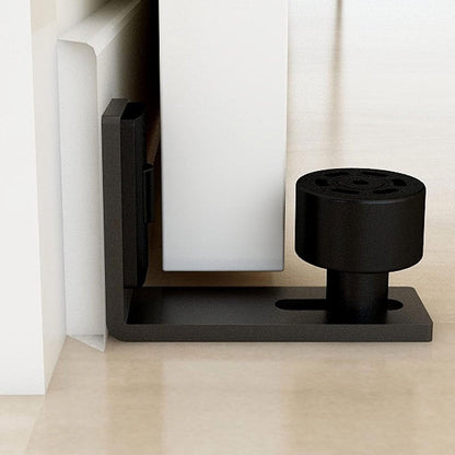 2 Pieces - Sliding Door Floor Guide Doors - Sliding Rails - Sliding Door System - Bottom-Wall Mounting Adjustable Roller Double Wheel - Adjustable Floor Guide - Door Guide - No Punching Required - Guide - Black - Smooth and Quiet