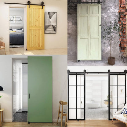 2 Pieces - Sliding Door Floor Guide Doors - Sliding Rails - Sliding Door System - Bottom-Wall Mounting Adjustable Roller Double Wheel - Adjustable Floor Guide - Door Guide - No Punching Required - Guide - Black - Smooth and Quiet