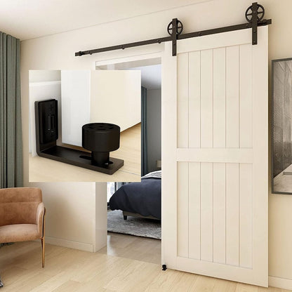 2 Pieces - Sliding Door Floor Guide Doors - Sliding Rails - Sliding Door System - Bottom-Wall Mounting Adjustable Roller Double Wheel - Adjustable Floor Guide - Door Guide - No Punching Required - Guide - Black - Smooth and Quiet