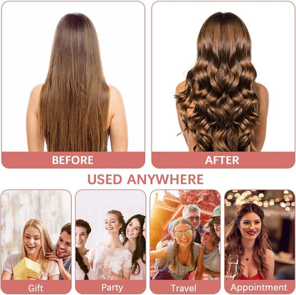 Heatless Curls - Hair curler - hair rollers - Curlers without heat - soft sleep curl scrunchie - for long, medium-length hair - hair curler without heat - satin night curler - lazy scrunchie - DIY hair styling tools - pink - Ã 18cm.