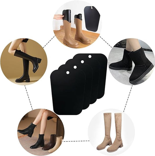 8 pieces - Boot trees - Boot Shapers - Boot filler - Boot stretcher - Stretcher - plastic boot trees for women - high boot supports - boot supports - reusable inserts - shoe care accessory - 35*28 cm - black.