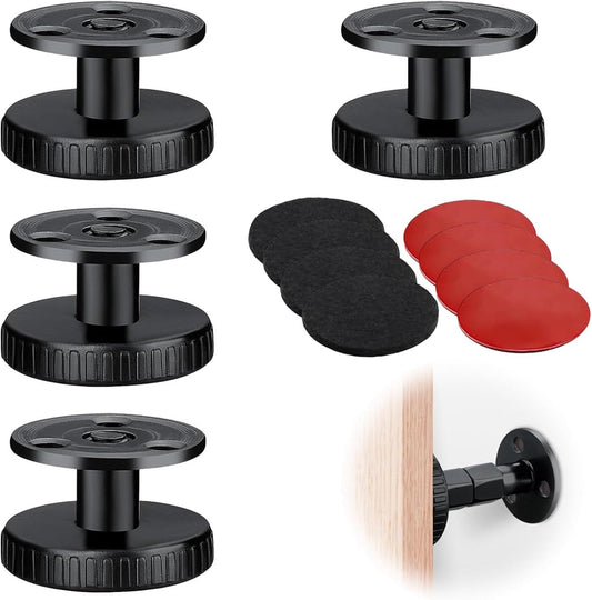 4 pieces - Headboard stoppers - Furniture legs - Bedside fixer - Headboard fixings - Adjustable - 27-40 mm - sofa support stoppers - Anti-sway wall protection - Bed stopper - Furniture protector - floor protectors - Reduces noise - black