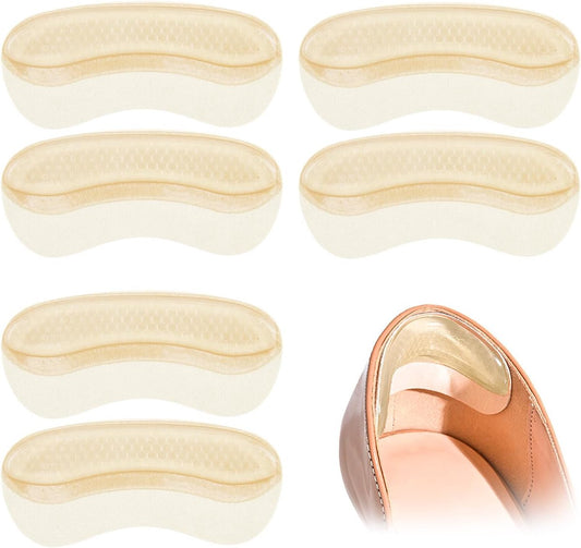 pairs - Heel pads for women's shoes - gel anti-slip heel pads - prevent blisters - friction heel protectors - reusable - heel pads for high heels, flat shoes and loafers - Insoles - insole - Beige - 3.8*8.2 cm.