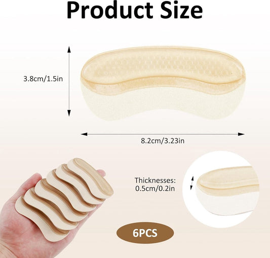 pairs - Heel pads for women's shoes - gel anti-slip heel pads - prevent blisters - friction heel protectors - reusable - heel pads for high heels, flat shoes and loafers - Insoles - insole - Beige - 3.8*8.2 cm.