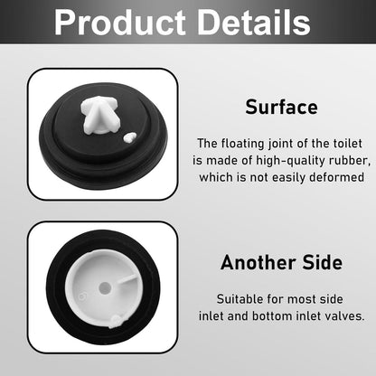 3 pieces - Toilet cistern drain valve - Flush tank inlet diaphragm - inlet diaphragms for toilet cistern - valve diaphragm - sealing diaphragm - toilet inlet float diaphragm rings - rings for toilet cisterns - WC drain seal - toilet accessories