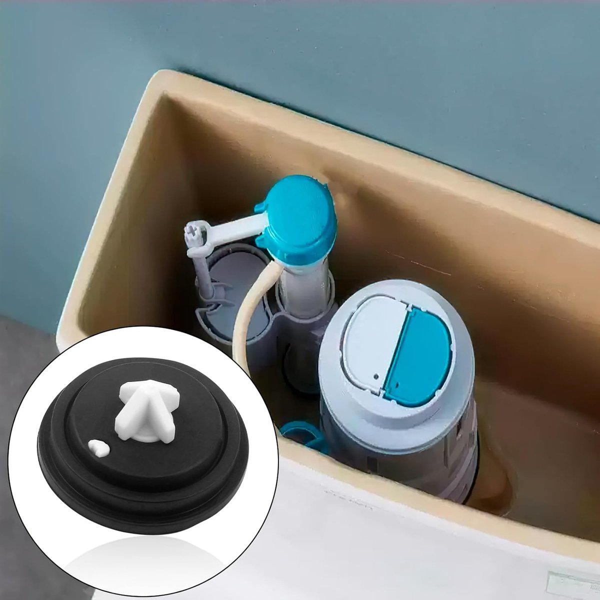 3 pieces - Toilet cistern drain valve - Flush tank inlet diaphragm - inlet diaphragms for toilet cistern - valve diaphragm - sealing diaphragm - toilet inlet float diaphragm rings - rings for toilet cisterns - WC drain seal - toilet accessories