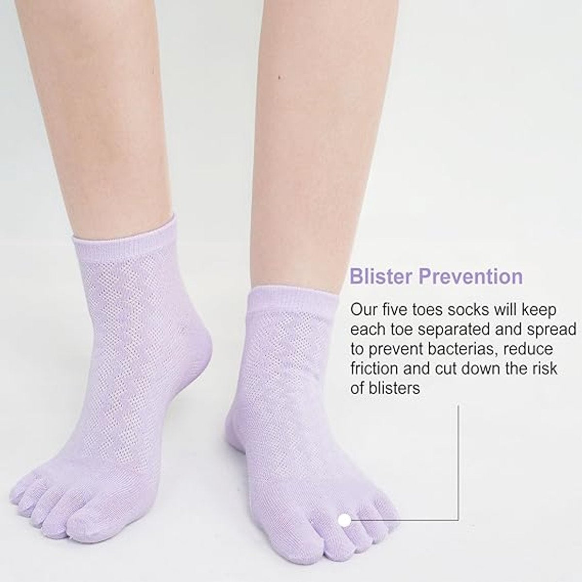 5 pairs of toe socks - Breathable - Round toe socks - Women - Orthopedic compression toe socks for women - Running socks - Yoga socks - Comfort socks - Cotton