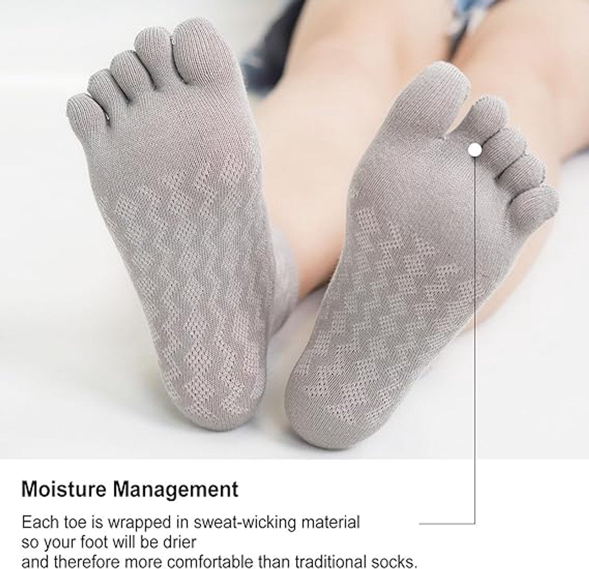 5 pairs of toe socks - Breathable - Round toe socks - Women - Orthopedic compression toe socks for women - Running socks - Yoga socks - Comfort socks - Cotton
