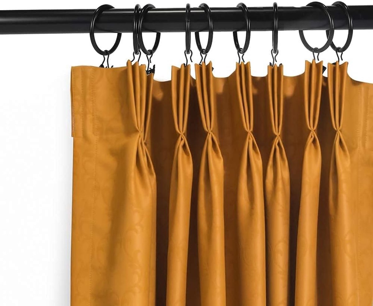 30 Pieces - Curtain Rings with Clips - Shower Curtain - Stainless Steel Curtain Rings - Metal Curtain Hooks - Curtain Rod Ring - for Shower and Window Curtains - Black