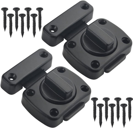 2 pieces - Door locks - swing door locks - zinc alloy door locks - bathroom door lock - security lock - door bolt - for home security, bathroom, bedroom, toilet - black