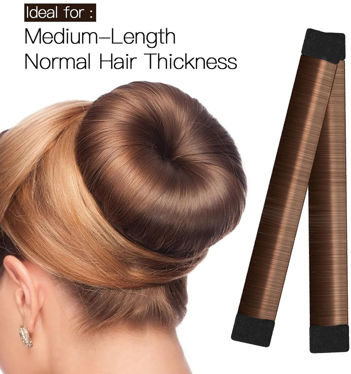 4-piece bun maker - Magic hairband - For children and women - DIY styler - Easily create a ballerina hairstyle - Create a perfect bun - Hairband - Bun - Bun maker for long hair - Four different colors.