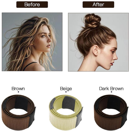 4-piece bun maker - Magic hairband - For children and women - DIY styler - Easily create a ballerina hairstyle - Create a perfect bun - Hairband - Bun - Bun maker for long hair - Four different colors.