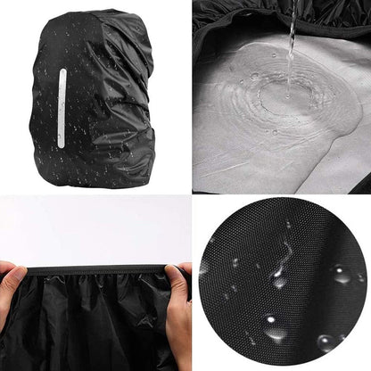 2 pieces - Backpack cover - Waterproof backpack cover - Waterproof rain cover for backpack - Waterproof rain cover - Reflective backpack cover - dust cover - for hiking, camping, traveling, cycling, outdoor activities - size M (40-50L) - 40*20*60 cm - bla