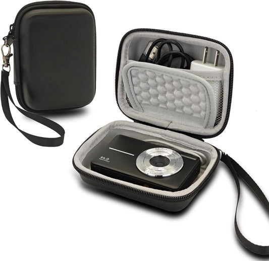 Camera Bags - Camera Bag - Storage Pouch - Storage Box - Carrying and Protective Case for Digital Cameras - Digital Camera Carrying Case - Camera Storage Holder - For Batteries, Cable, Memory Card, Card Reader and Accessories - Black - 12*9*5.5 cm
