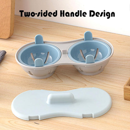 Microwave Egg Cooker - Egg Cooker - Egg Maker - 22*11*8 cm - Microwave egg cooker with 2 cavities - Poached Egg Maker - Poached Egg poacher - poached egg cups - Egg poacher - Egg Poaching Pan - Cooking Utensils - kitchen tools - blue