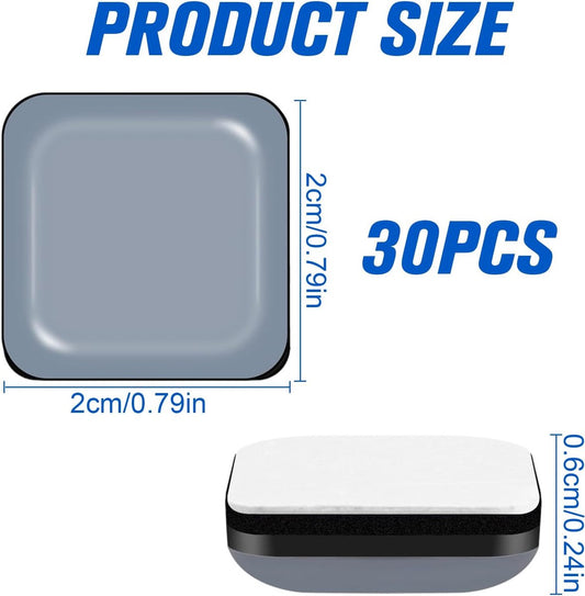 30 pieces - Furniture mats - Teflon furniture glides - Teflon furniture mats - Foot pads for table and chair - floor protectors - easy to move - for chairs, tables, sofas and beds - square - 20*20*6 mm