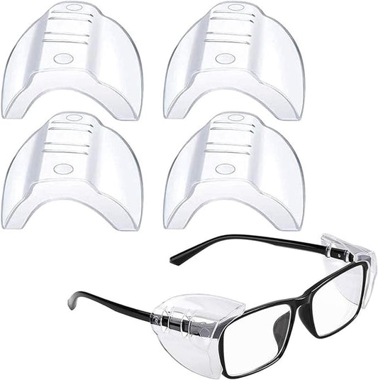 2 pairs - side protection for glasses - side shields - side shields for safety glasses - universal side shield safety glasses - eyewear accessories - for small and medium-sized glasses - eyewear protection for work, sports, leisure - transparent.