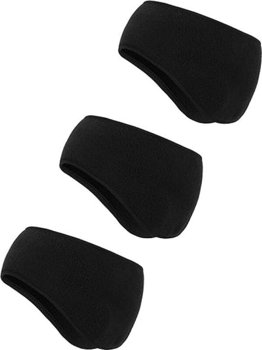Comfort Earmuffs - 3 Pieces - Ear Warmers - Headband - Earmuffs - Headband Ear Muffs - Winter Ear Muffs - Winter Sports - Women / Men - Unisex - for running, cycling, and skiing in cold weather - Black.