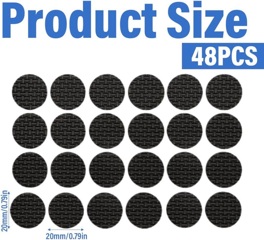 48 pieces - 20*3mm - furniture protectors - self-adhesive pads - chair cushion - furniture cushions - protective pads - for wooden floors, table legs, chairs and beds - black