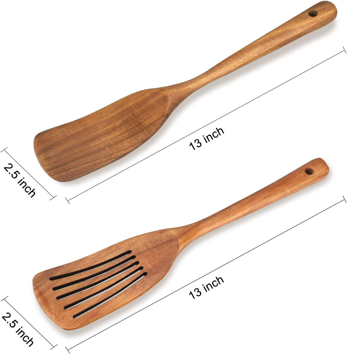 2 pieces - 33*6.5 cm - wooden spatulas - cooking utensil set - wok spatulas - spatula - kitchen utensils - flat wok pancake spatula - kitchen accessories - non-stick pan - brown