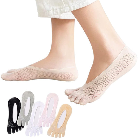 5 pairs of socks to align toe socks - Breathable - Toe socks - For bunions - Women's - Orthopedic compression toe socks for women - Invisible low five-toe socks - Yoga Socks - Comfortable Socks.